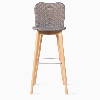 Vincent Sheppard Lily bar stool with a grey wash woven seat and oak wood base