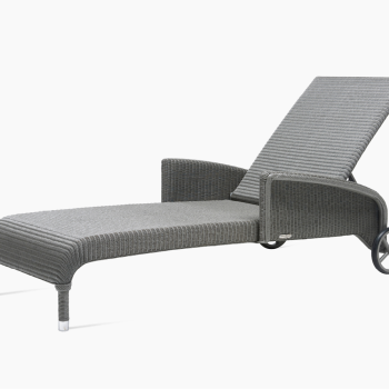 Vincent Sheppard Dovile sunlounger with arms in Quartz Grey.