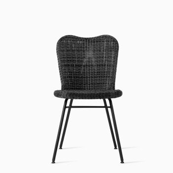  Vincent Sheppard Lena dining chair with a steel A base in black finish