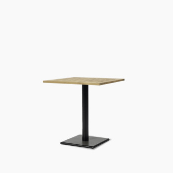 Vincent Sheppard Quadro bistro tafel zwart met teakhouten blad