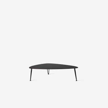 Vincent Sheppard Rozy medium side table with a black triangular top and slender metal legs