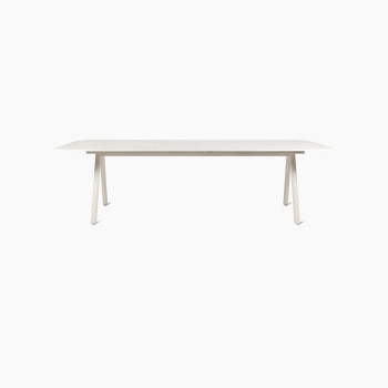 Vincent Sheppard Kodo dining table with a dune white frame and shards top, measuring 280 cm in length.