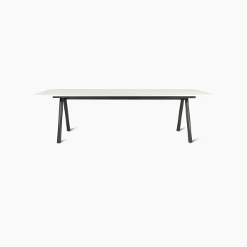 Vincent Sheppard Kodo dining table with a fossil grey frame and shards top, measuring 280 cm in length.